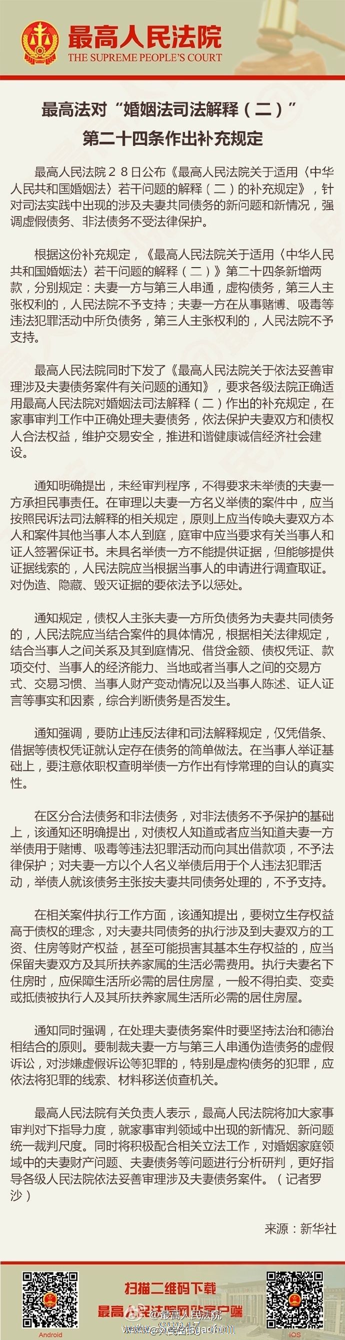 2017 年婚姻法最新规定 虚假债务、非法债务不属于夫妻债务 2017 年婚姻法最新规定 虚假债务、非法债务不属于夫妻债务